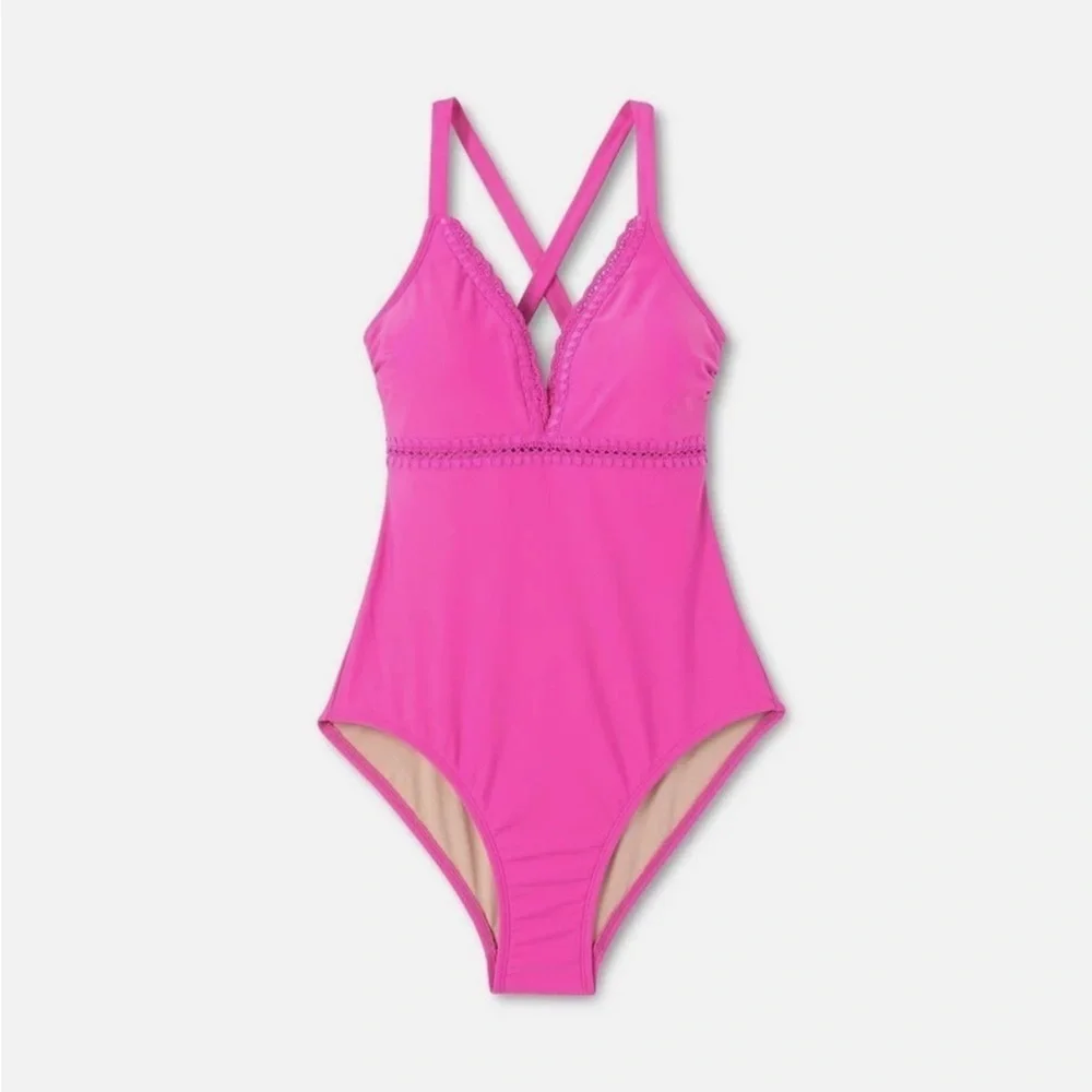 Kona Sol Pink Boho Vibes One Piece Swimsuit Size Medium